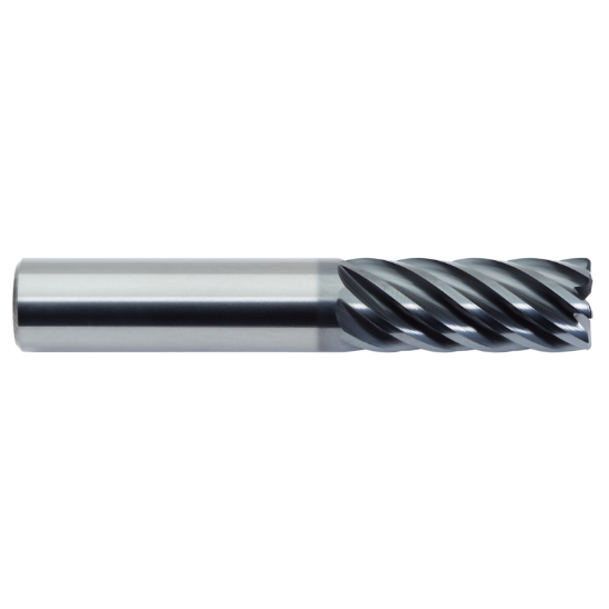 Picture of M.A. FORD 18075006B DIA 3/4 SH 0.7500 LOC 1.00 OAL 4.00 End Mill Standard Flute Standard Helix Carbide AlTiN Single End Corner Radius 0.0600 1.52MM TuffCut® XR7