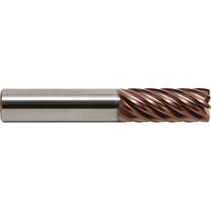Picture of M.A. FORD 38062514AX DIA 5/8 SH 0.6250 LOC 1.2500 OAL 3.50 End Mill Standard Flute Standard Helix Carbide AlTiN Single End Corner Radius 0.0300 0.76MM TuffCut® XT9