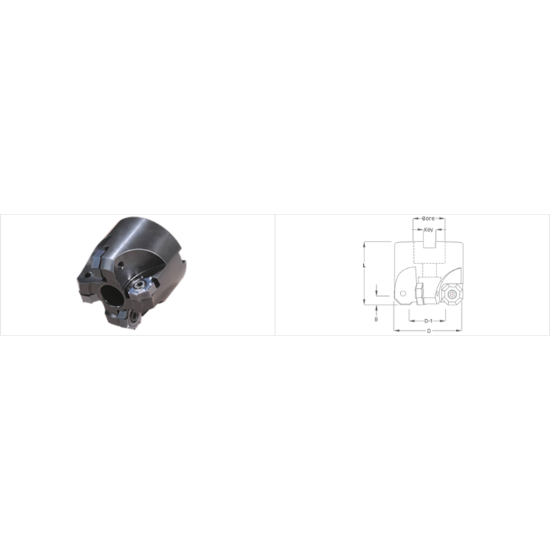Picture of K-Tool DOC-6000 Milling Cutter 45.0° 6.000 Cutter Diameter 1.500 Face Mill