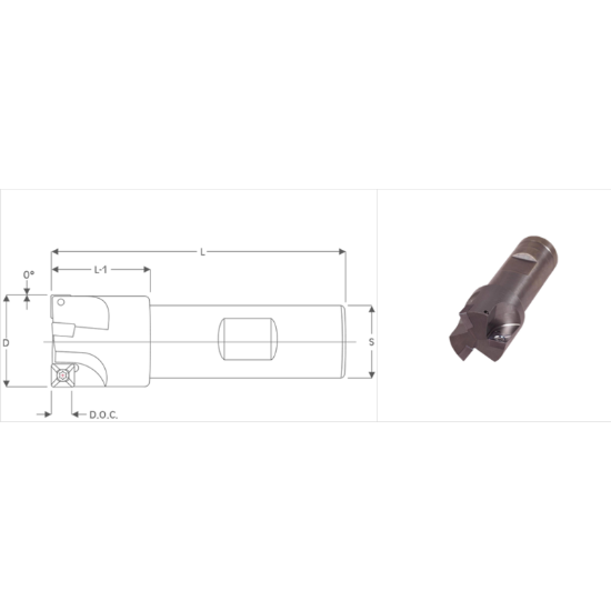Picture of K-Tool SA-625 Milling Cutter 90.0° 0.625 Cutter Diameter 0.625 Weldon