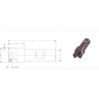 Picture of K-Tool SA-750 Milling Cutter 90.0° 0.750 Cutter Diameter 0.750 Weldon