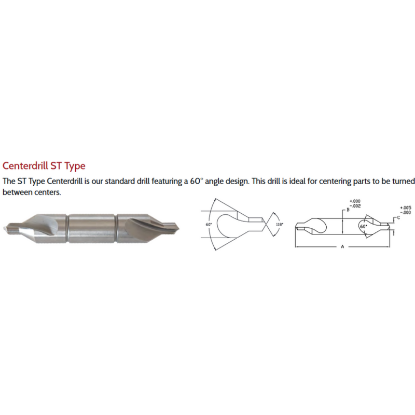 Picture of LINK 20-L2-095 4ST Type DED HSS Center Drill