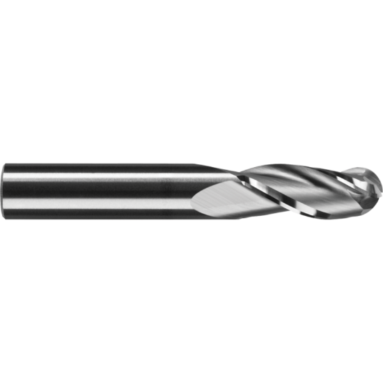 Picture of ROBBJACK B-333-20-T DIA 5/8 SH 0.6250 LOC 1.2500 OAL 3.50 End Mill Standard Flute Standard Helix Carbide TiN Single End Ball Nose
