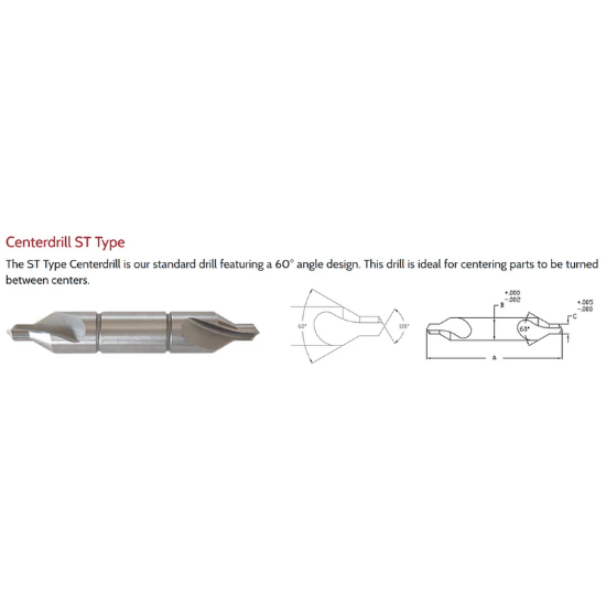 Picture of LINK CO-TL-099 8ST Type DED Cobalt Center Drill , TIALN Coated