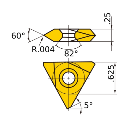 Picture of MITSUBISHI TNMC 43NGL063 UP20M Cut Off & Grooving Grooving Insert Carbide 0.003 Radius