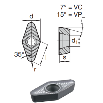 Picture of LMT FETTE VCGT220530-ALM LC610T Milling Insert 35.0°