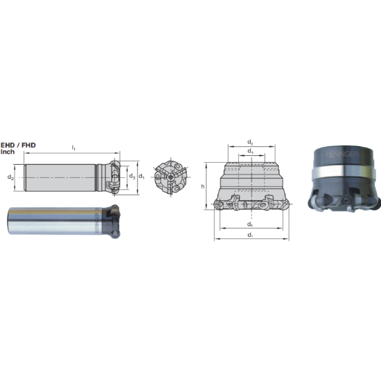 Picture of LMT FETTE EHD R10 100 SA Milling Button Cutter Milling Cutter 1.000 Cutter Diameter