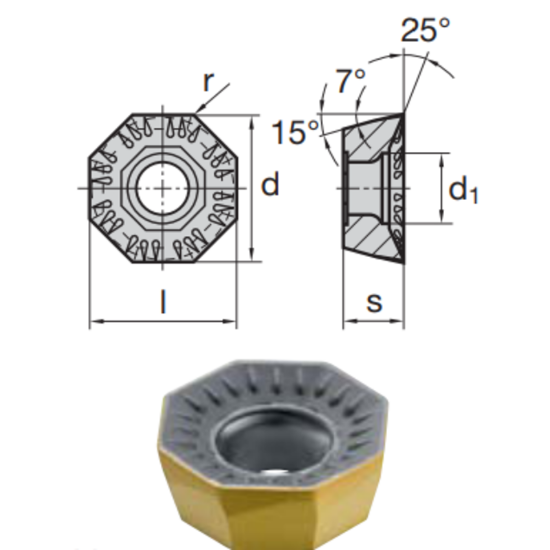 Picture of LMT FETTE OCKX 0606ADR-TR LCK10M Milling Insert Octagonal