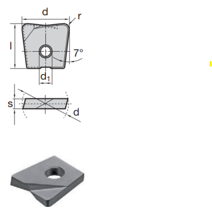 Picture of LMT FETTE WPB 0250 CF-4 LCKP10M Milling Insert Back Draft