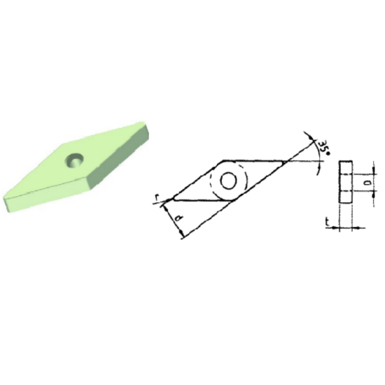 Picture of ROMAY VNGA 331 CC-30 Turning Insert 35.0° Ceramic 0.016 Corner Radius