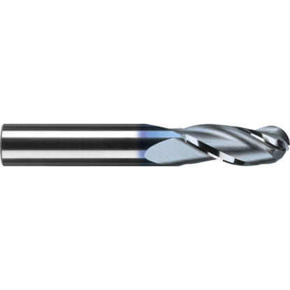 Picture of ROBBJACK BX-333-32-C DIA 1 SH 1.00 LOC 4.00 OAL 6.50 End Mill Standard Flute Standard Helix Carbide TiCN Single End Ball Nose