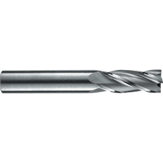 Picture of ROBBJACK TR-404-08-T DIA 1/4 SH 0.2500 LOC 0.7500 OAL 2.50 End Mill Standard Flute Standard Helix Carbide TiN Single End Square Sharp