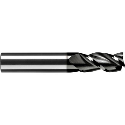 Picture of ROBBJACK ST-343-08-T DIA 1/4 SH 0.2500 LOC 0.7500 OAL 2.50 End Mill Standard Flute Standard Helix Carbide TiN Single End Square Sharp