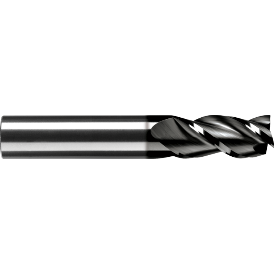 Picture of ROBBJACK ST-343-08-T DIA 1/4 SH 0.2500 LOC 0.7500 OAL 2.50 End Mill Standard Flute Standard Helix Carbide TiN Single End Square Sharp