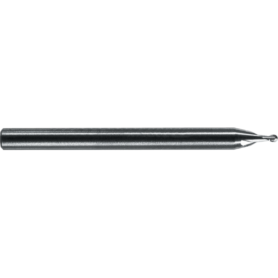 Picture of ROBBJACK SS-2-010-BN-T DIA 0.25MM SH 0.1250 LOC 0.0150 OAL 1.50 End Mill Standard Flute Standard Helix Carbide TiN Single End Ball Nose