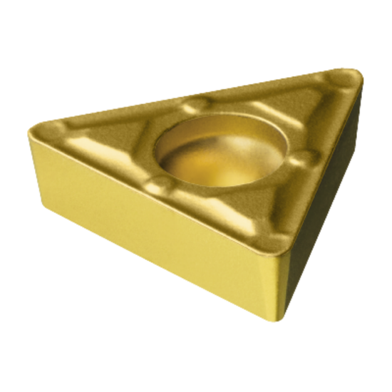 Picture of SANDVIK TCMX 222-WF 1525 Turning Insert Triangle TiAIN + TiN Cermet 0.031 Corner Radius