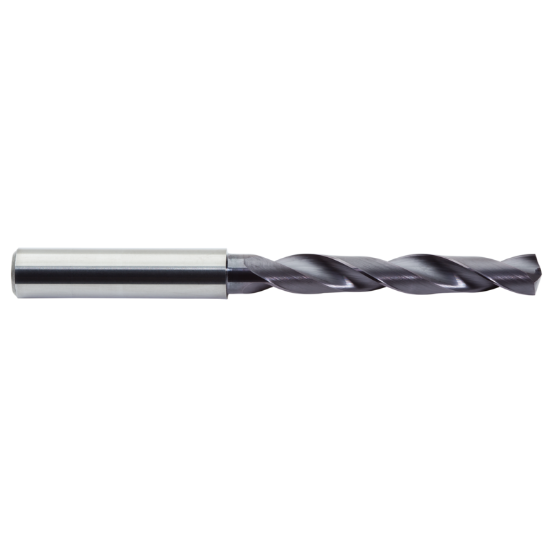 Picture of M.A. FORD 2XDSR4375T Carbide Drill Solid Carbide 140° - 142° 0.437 Dia 0.468 Shank 4.720 OAL 2 Flute 2.600 Flute Length Carbide TiN