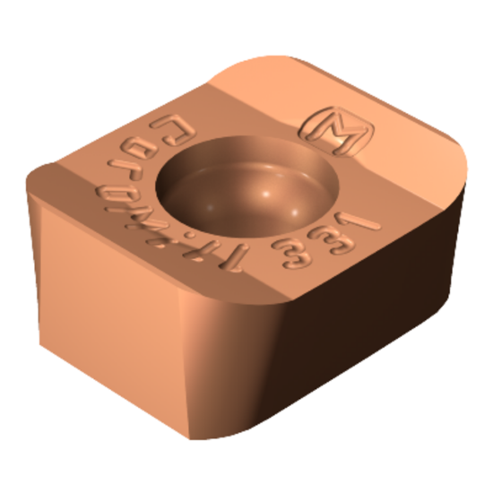 Picture of SANDVIK N331.1A-08 45 08E-KM 1020 CoroMill® 331, Carbide Insert for Slotting, TiAlN Coating Insert