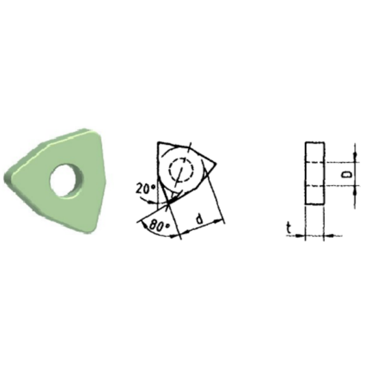 Picture of ROMAY WNGA 432 CC-30 Turning Insert Trigon Ceramic 0.031 Corner Radius