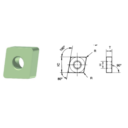 Picture of ROMAY CNMA 120416 CC-513 Turning Insert 80.0° Silicon Nitride 0.062 Corner Radius