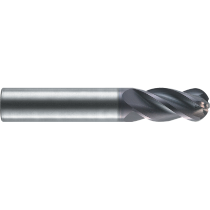 Picture of ROBBJACK XG-402-32-BN-FL DIA 1 SH 1.00 LOC 2.00 OAL 5.00 End Mill Standard Flute Variable Helix Carbide Uncoated Single End Ball Nose
