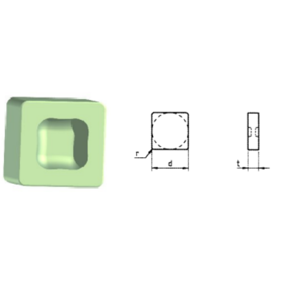 Picture of ROMAY SNGX 454 CC-513 Turning Insert Square Silicon Nitride 0.062 Corner Radius