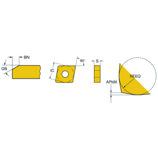 Picture of SANDVIK CNGX 431L025-18AXA 7015 Turning Insert 80.0°