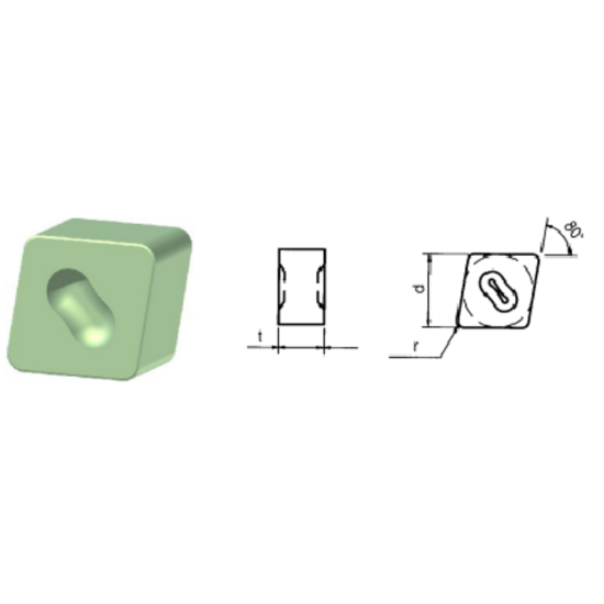 Picture of ROMAY CNVX 452 CC-516 Turning Insert 80.0° Silicon Nitride 0.031 Corner Radius