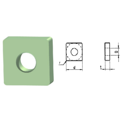Picture of ROMAY SNMA 544 CC-514 Turning Insert Square Silicon Nitride 0.062 Corner Radius
