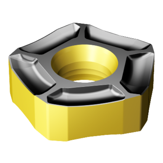 Picture of SANDVIK 357R-2408M-Powder Metal 4240 CoroMill 357 Heavy Duty Insert; 33 degree lead Heavy duty Milling