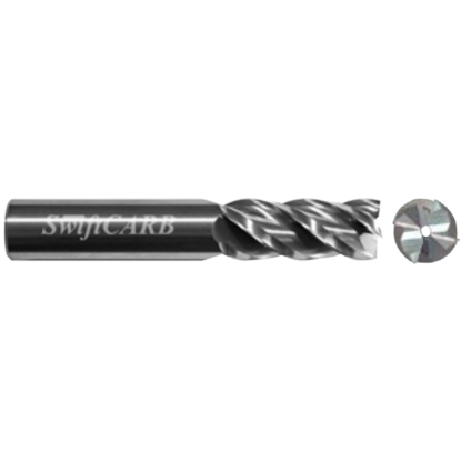 Picture of SWIFTCARB AF12504NU00RR6C0 DIA 1-1/4 SH 1.2500 LOC 5.50 OAL 9.00 End Mill Standard Flute Variable Helix Carbide Uncoated Single End Corner Radius 0.0300 0.76MM
