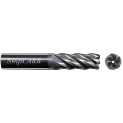 Picture of SWIFTCARB XT07505D4005TCCM DIA 3/4 SH 0.7500 LOC 1.1250 OAL 3.50 End Mill Standard Flute Variable Helix Carbide AlTiN Single End Corner Radius 0.0600 1.52MM