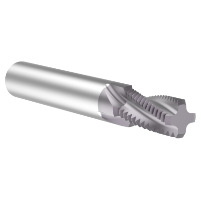 Picture of Thread MILL USA TM14NPTF Carbide 1/2" x 14.00TPI NPTF 0.495 Cut Dia Cylindrical 0.5000 3.500 OAL TIALN