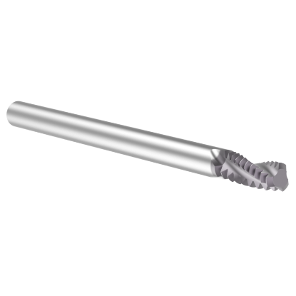 Picture of Thread MILL USA TM19028 Carbide #10 x 28.00TPI UN 0.120 Cut Dia Cylindrical 0.1250 2.000 OAL TIALN