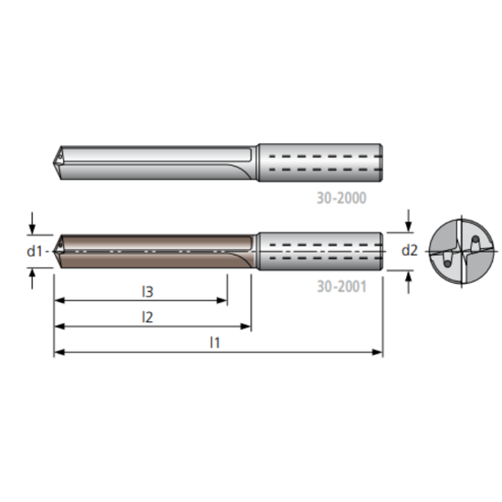 Picture of HAM TFR298-0952 TA 3/8" 5XD Solid Carbide Multi Drill , 2 Straight Flutes, TA Coated, Coolant Thru