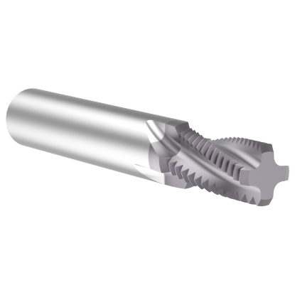 Picture of Thread MILL USA TM11NPTF Carbide 1" x 11.50TPI NPT 0.620 Cut Dia Cylindrical 0.6250 4.000 OAL TIALN