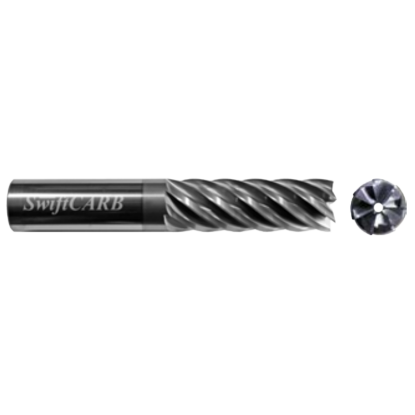 Picture of SWIFTCARB XM12507R600RRV0M DIA 1-1/4 SH 1.2500 LOC 6.50 OAL 9.00 End Mill Standard Flute Variable Helix Carbide AlTiN Single End Corner Radius 0.2500 6.35MM