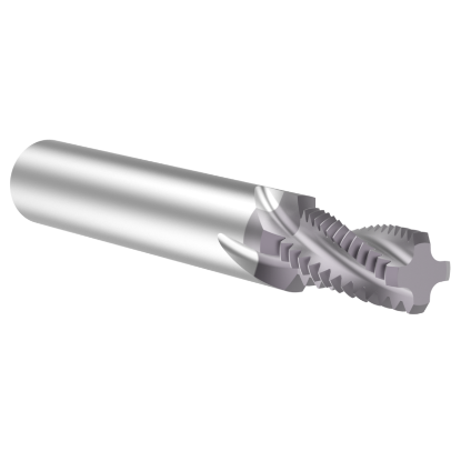 Picture of Thread MILL USA HDTM50013 Carbide 1/2" x 13.00TPI UN 0.400 Cut Dia Cylindrical 0.5000 3.500 OAL TIALN