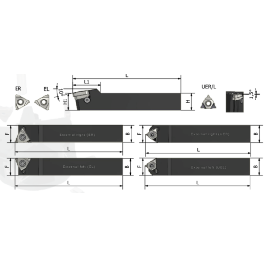 Picture of XACTFORM PO 25-25-22EL Stick Tool Iso Thread Square 0.984 Shank