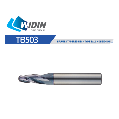 Picture of WIDIN TB50325710 DIA 5MM SH 0.3937 LOC 0.7087 OAL 2.7559 End Mill Taper Flute Carbide AlTiN Single End Ball Nose Z-CLASSIC