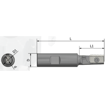 Picture of XACTFORM 72122 Indexable Thread Mill Int / Ext 0.700 Dia 3.750 OAL