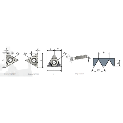 Picture of XACTFORM 11ER 1 MJ K27C Insert Iso Thread Full Profile TiAlN 1.00MM MJ