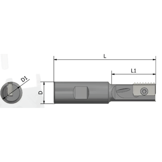 Picture of XACTFORM 72101 Indexable Thread Mill Int / Ext 0.500 Dia 3.350 OAL