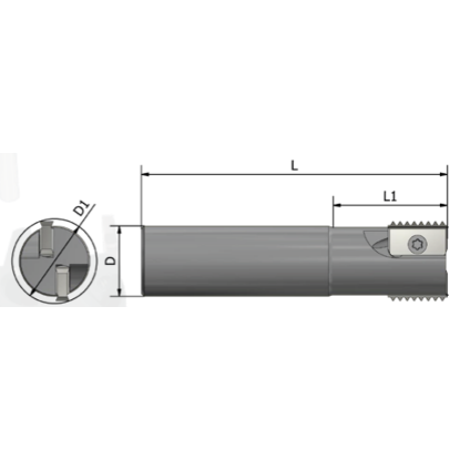 Picture of XACTFORM 72109 Indexable Thread Mill Int / Ext 1.580 Dia 5.120 OAL
