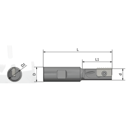 Picture of XACTFORM 72127 Indexable Thread Mill Int / Ext 1.890 Dia 8.268 OAL