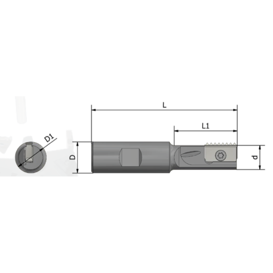 Picture of XACTFORM 72127 Indexable Thread Mill Int / Ext 1.890 Dia 8.268 OAL