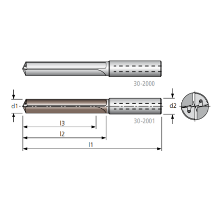 Picture of HAM TFR298-1588 5/8" 5XD Solid Carbide Multi Drill , 2 Straight Flutes, Uncoated, Coolant Thru