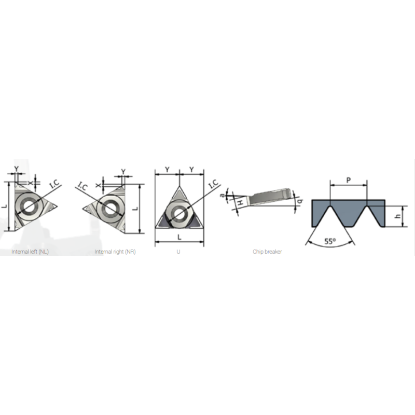 Picture of XACTFORM 16NL 72'' WHITWORTH K27C Insert Iso Thread Full Profile TiAlN 72.00TPI Whitworth BSW/BSF/BSP