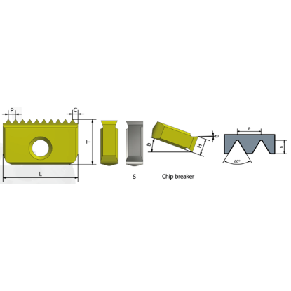 Picture of XACTFORM 76521 Indexable Thread Mill 9.00TPI External Dia 1.575 OAL