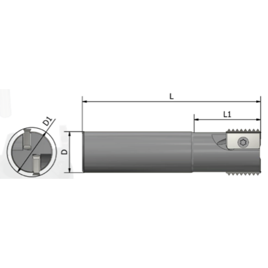 Picture of XACTFORM 72106 Indexable Thread Mill Int / Ext 1.180 Dia 4.250 OAL